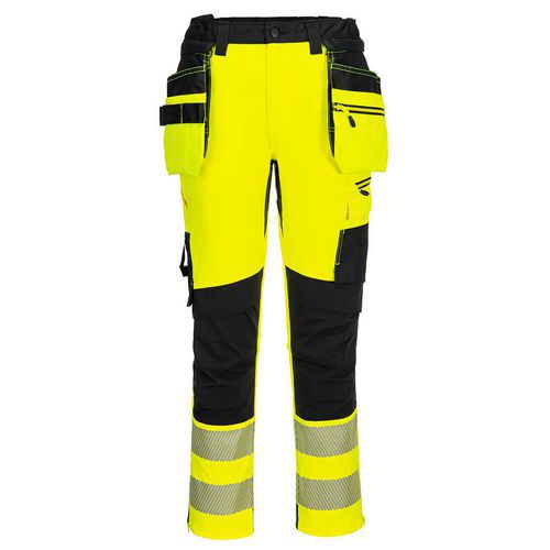 DX4 Hi-Vis nadrág lezippzározható lengőzsebbel, fekete/sárga