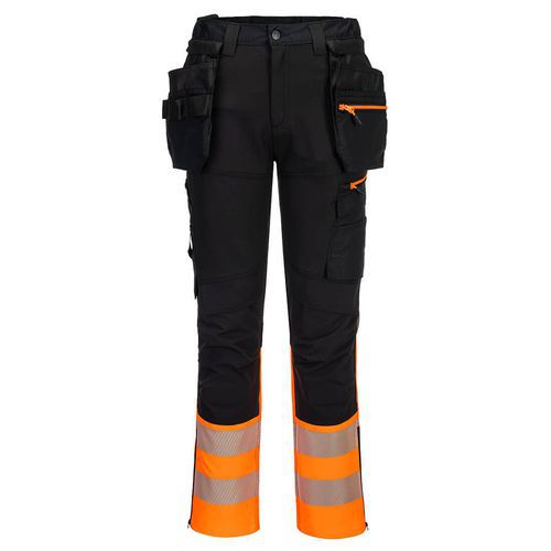 DX4 Hi-Vis nadrág lezippzározható lengőzsebbel, fekete/narancssárga