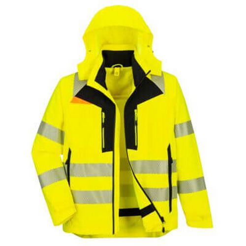 DX4 Hi-Vis 4 az 1-ben kabát, fekete/sárga