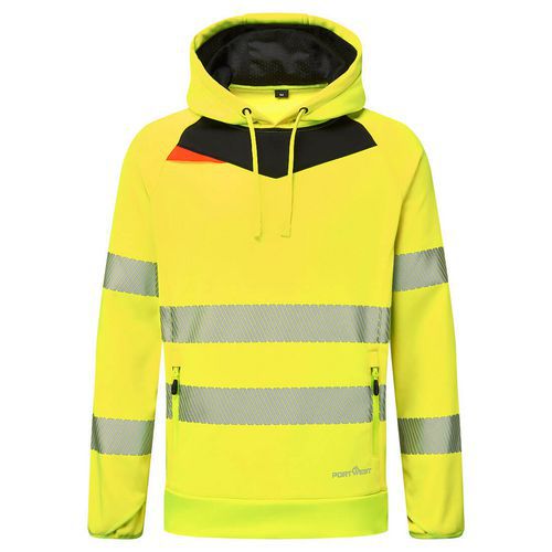 DX4 Hi-Vis kapucnis pulóver, fekete/sárga