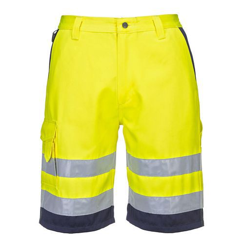 Hi-Vis könnyű poli-pamut rövidnadrág, kék/sárga