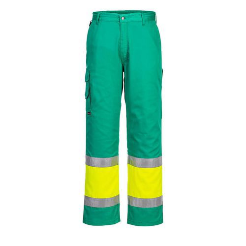 Hi-Vis könnyű, kéttónusú Combat nadrág, zöld/sárga