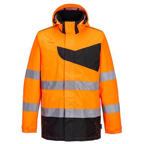PW2 Hi-Vis esőkabát, fekete/narancssárga