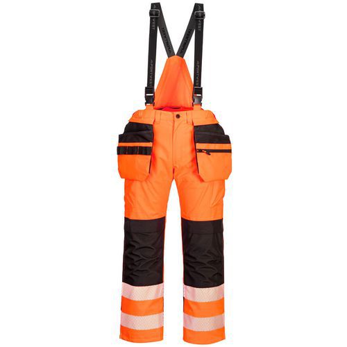PW3 Hi-Vis kantáros nadrág, fekete/narancssárga