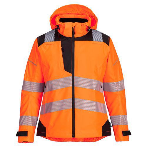 PW3 Hi-Vis női esőkabát, fekete/narancssárga