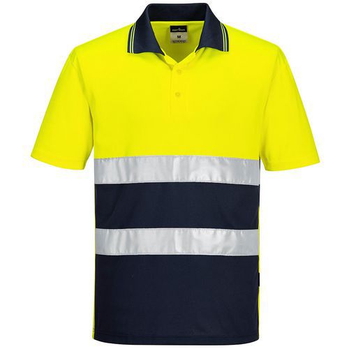 Hi-Vis Kéttónusú könnyű póló S/S, kék/sárga