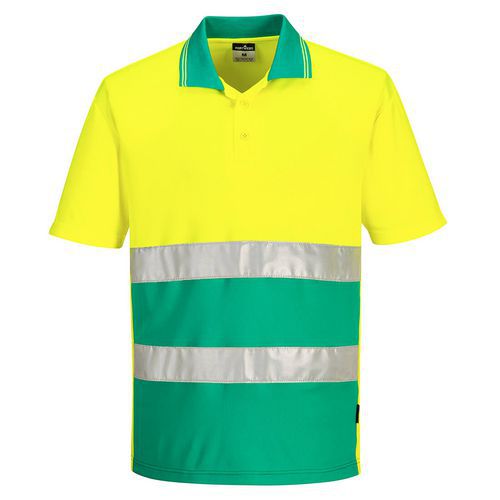 Hi-Vis Kéttónusú könnyű póló S/S, zöld/sárga