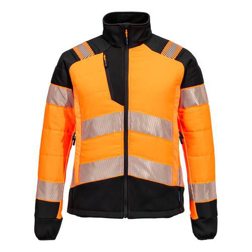 PW3 Hi-Vis Női Hybrid Baffle kabát, fekete/narancssárga