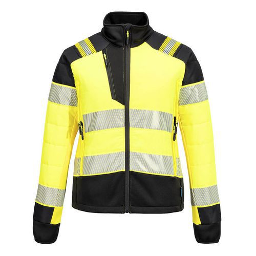 PW3 Hi-Vis Női Hybrid Baffle kabát, fekete/sárga