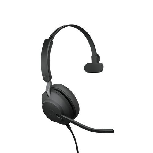 Vezetékes fejhallgató készlet Jabra Evolve2 40, USB-A, MS MONO