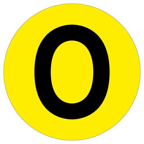 Kerek öntapadó padlójelző, A-Z betűk