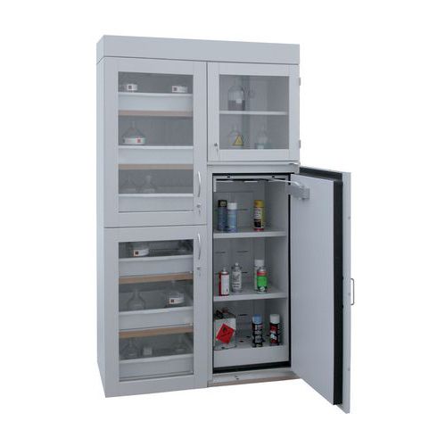 KOMBILAB StoreLAB biztonsági szekrény agresszív, mérgező és gyúlékony anyagok tárolására, 90 perc, 1200 KL3 GL