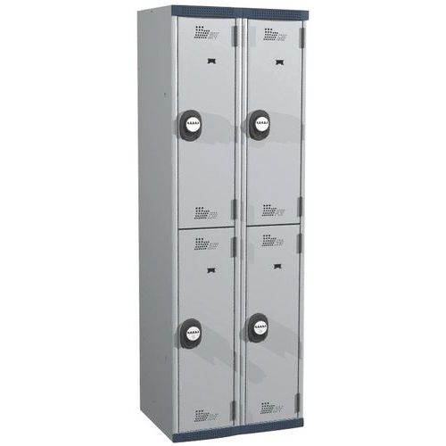Acial hegesztett öltözőszekrények, 2 oszlopban 4 rekesszel, 300 mm, számkódos zárral Acial hegesztett öltözőszekrények, 2 oszlopban 4 rekesszel, 300 mm, számkódos zárral