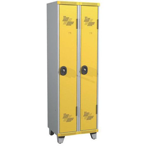 Acial hegesztett öltözőszekrények, 2 rekesszel, 300 mm, lábakon, hengerzárral Acial hegesztett öltözőszekrények, 2 rekesszel, 300 mm, lábakon, hengerzárral