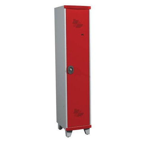 Acial hegesztett öltözőszekrények válaszfallal, 1 rekesszel, 400 mm, lábakon, hengerzárral Acial hegesztett öltözőszekrények válaszfallal, 1 rekesszel, 400 mm, lábakon, hengerzárral