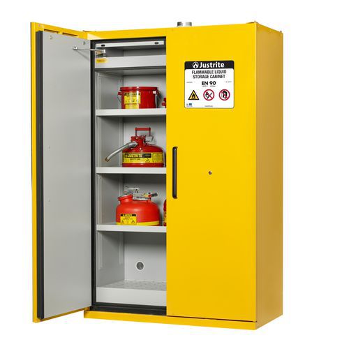 Justrite EN 90 biztonsági szekrény gyúlékony anyagok tárolására, 207 x 120 x 60 cm