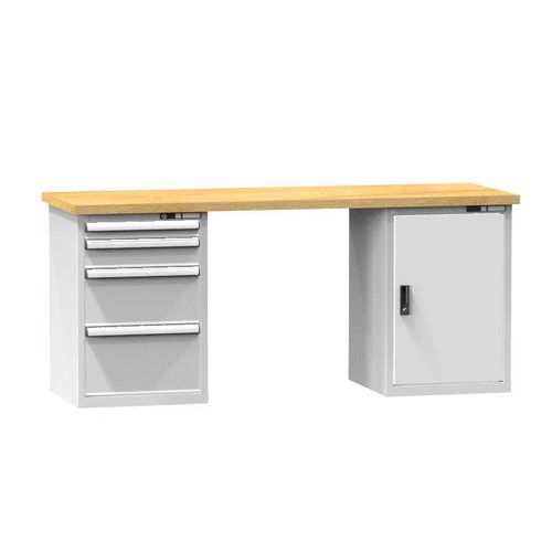 Műhelyasztalok KOMBI MB4825, 2500 x 800 x 880 mm, BÜKK