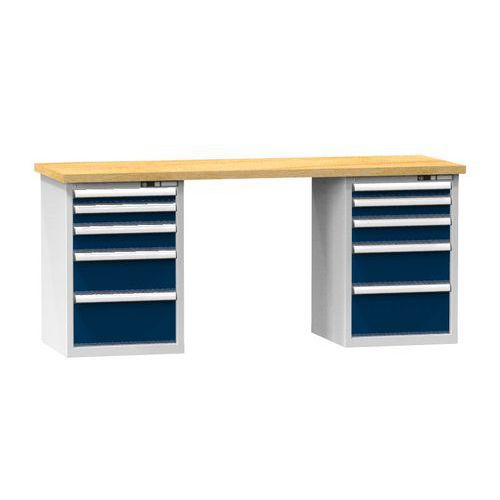 Műhelyasztalok KOMBI OM4825, 2500 x 800 x 880 mm, MULTIPLEX