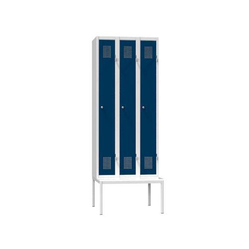 Fém szekrények a padon, 3 rekeszes, 2080 x 900 x 500 mm, szürke Fém szekrények a padon, 3 rekeszes, 2080 x 900 x 500 mm, szürke
