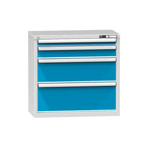 Műhely fiókos szekrények ZR, 4 fiókos, 840 x 884 x 464 mm, szürke