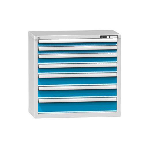 Műhely fiókos szekrények ZR, 7 fiókos, 840 x 884 x 464 mm, szürke