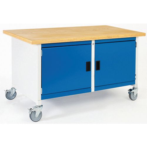 Bott Cubio Storage mobil műhelyasztal, 84 x 150 x 75 cm, 2 szekrény, multiplex/linóleum