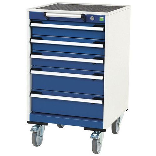 Bott Cubio mobil komód, 89 x 52,5 x 52,5 cm, 5 fiókos, multiplex/linóleum/szőnyeg