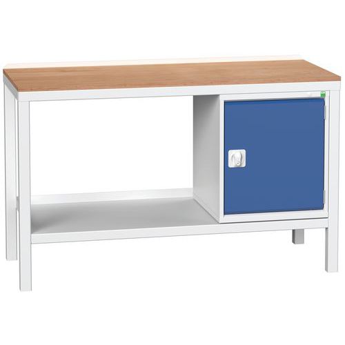 Bott Verso Weld műhelyasztalok szekrénnyel, szélesség 100 és 150 cm, multiplex/acél