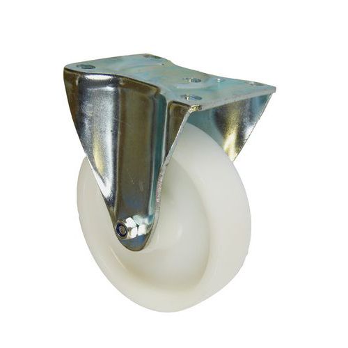 Nejlon szállító kerekek peremmel, 125 mm-es átmérő, görgős csapágyak Nejlon szállító kerekek peremmel, 125 mm-es átmérő, görgős csapágyak