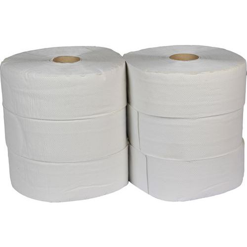 Jumbo WC-papír 2 rétegű, 28 cm, 260 m, 75% fehér, 6 tekercs