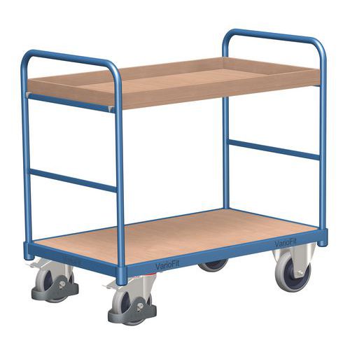 Polcos kocsik, 250 kg-ig, 2 polc, 1 emelt élű