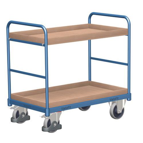 Polcos kocsik, 250 kg-ig, 2 polc megemelt élekkel