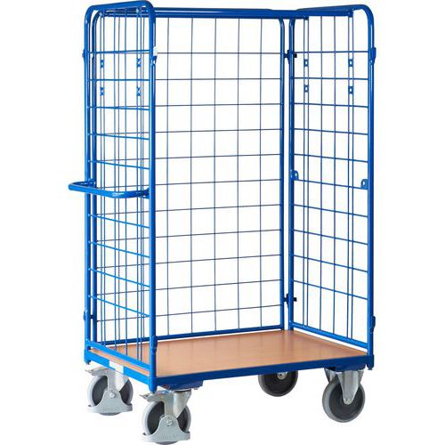 Magas polcos kocsik 3 hálós oldallal, 400 - 500 kg-ig, 1 polccal