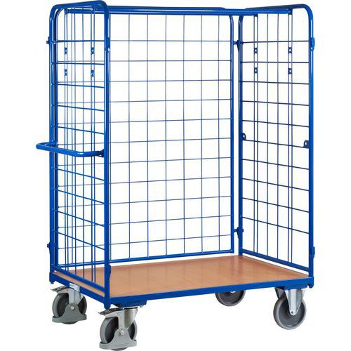 Magas polcos kocsik 3 hálós oldallal, 400 - 500 kg-ig, 1 polccal