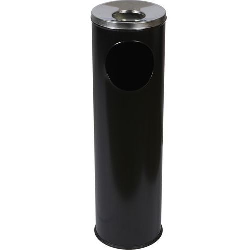 Pillar fém szemetes kosarak hamutartóval, 15 l térfogat