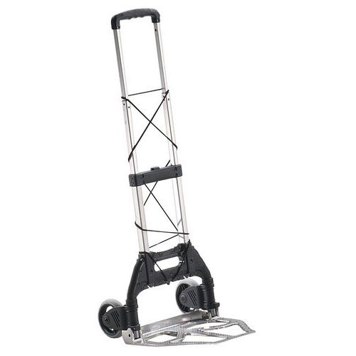 Összecsukható RU4 alumínium molnárkocsi tömör kerekekkel és rögzítő rendszerrel, 50 kg-ig