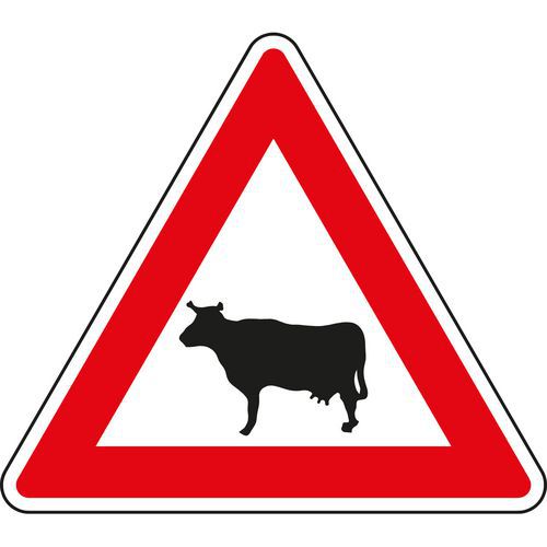 Állatok (A13) közlekedési tábla
