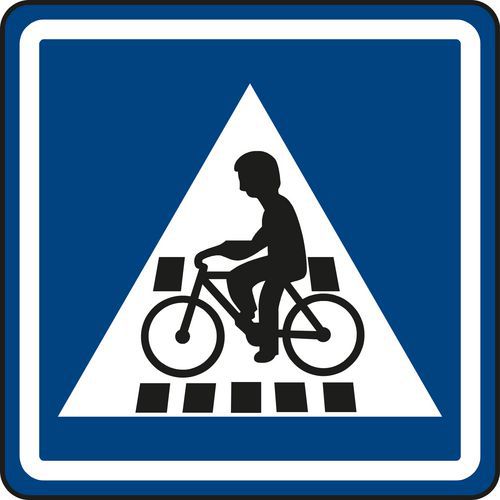 Kerékpáros átkelőhely (IP7) közlekedési tábla