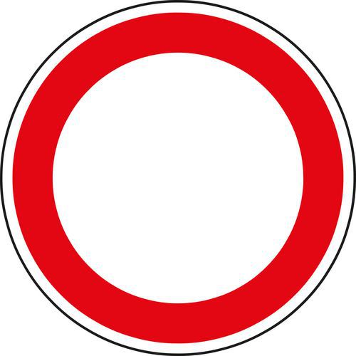 Behajtani tilos (mindkét irányból) minden járműnek (B1) közlekedési tábla