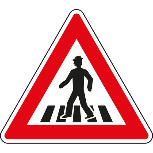 Vigyázat, gyalogos átkelőhely (A11) közlekedési tábla