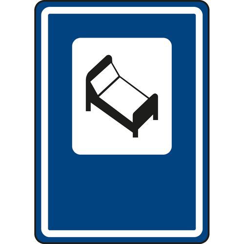 Szálloda vagy motel (IJ10) közlekedési tábla