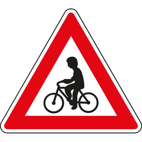 Kerékpárosok (A19) közlekedési tábla