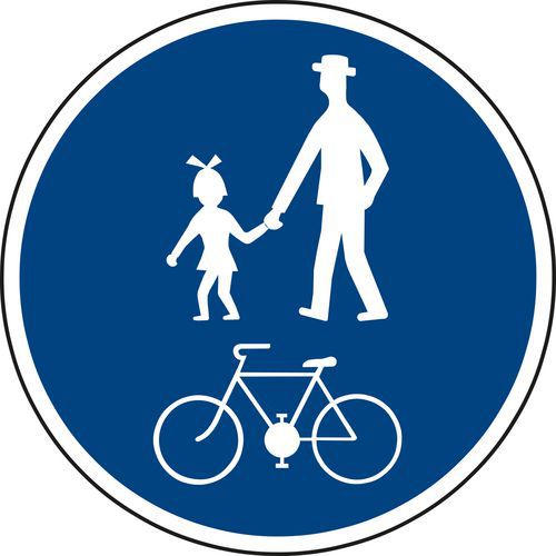 Gyalog- és kerékpárút (C9a) közlekedési tábla