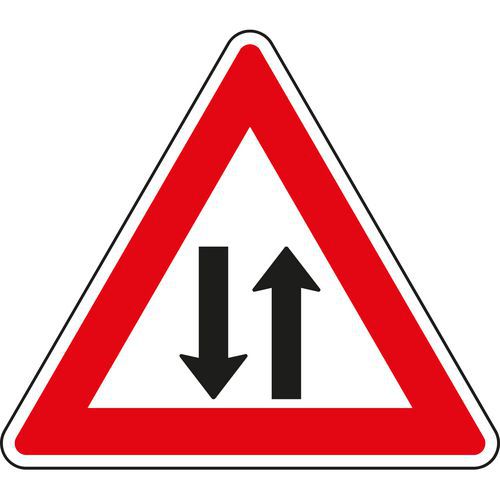 Kétirányú forgalom (A9) közlekedési tábla