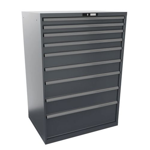 Lista műhelyfiókos szekrények, 1023x725x1450 mm, 10 fiók