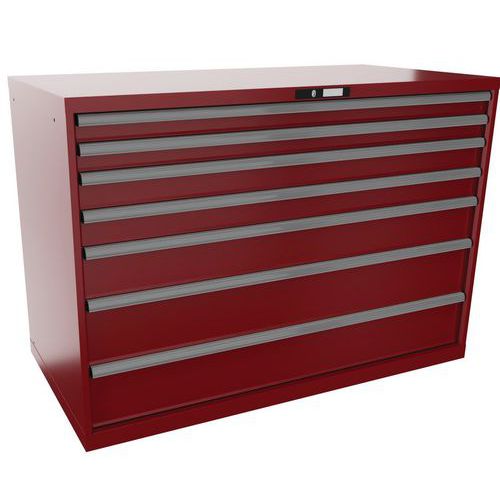 Lista műhelyfiókos szekrények, 1431x725x1000 mm, 5, 7 vagy 8 fiókkal