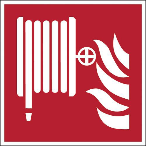 Szögletes tűzbiztonsági táblák - Tűzoltó tömlődob, polipropilén Szögletes tűzbiztonsági táblák - Tűzoltó tömlődob, polipropilén