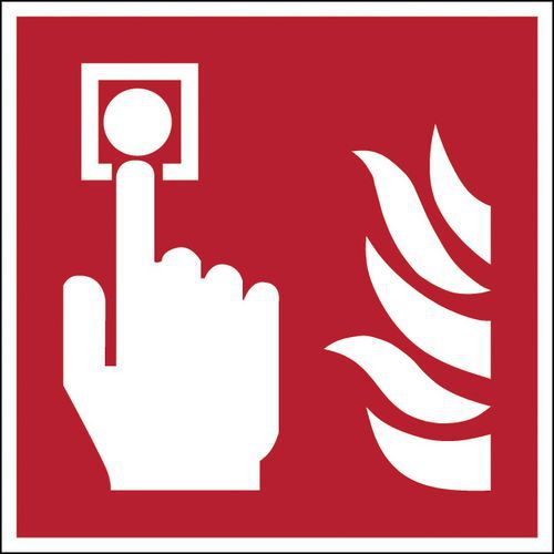 Szögletes tűzbiztonsági táblák - Tűzjelző érzékelő - fotolumineszcens, polipropilén