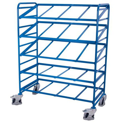 Euro polcos kocsi ferde polcokkal ellátott ládákhoz, 5 polccal, 135 x 66,5 x 170 cm Euro polcos kocsi ferde polcokkal ellátott ládákhoz, 5 polccal, 135 x 66,5 x 170 cm