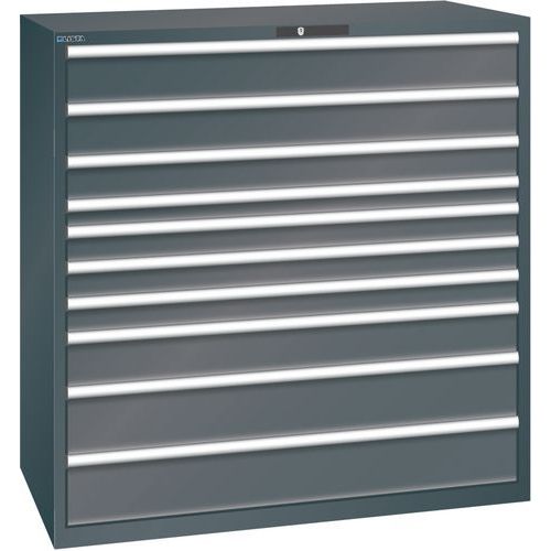 Lista műhelyfiókos szekrények, 1431x725x1450mm, 10 fiók